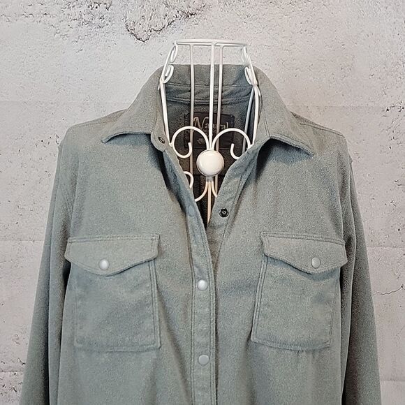 Natural Reflections Grey Long Sleeve Collar Button Down Shirt Women's Size SP - Picture 2 of 10